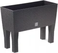 30 Liter rechteckiger High Gärtner mit dunklem ockerfarbenem 60 x 25 x 46 cm mit Beinen - Thumbnail 1