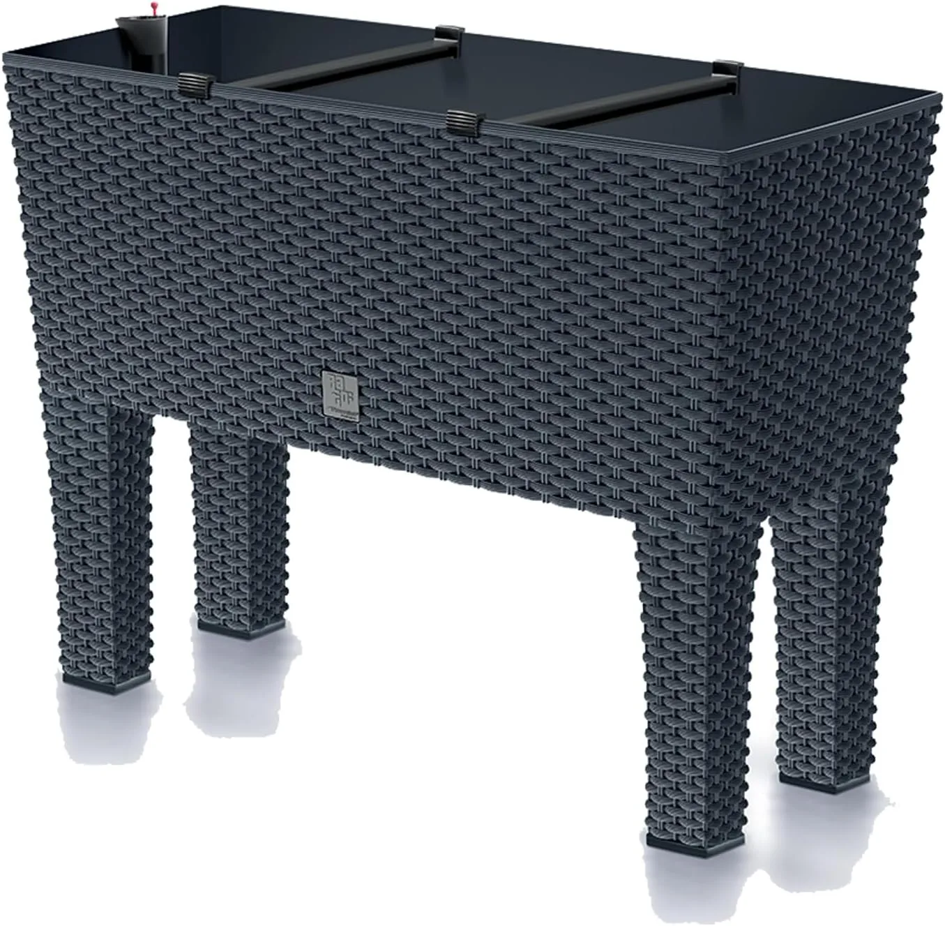 Prosperplast Blumenkasten Rato Case High inkl. Bewässerung und abnehmbaren Beinen, Anthrazit, 25 x 60 x 46 cm, ideal für Innen- & Außenbereich - Bild 1