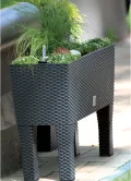 Prosperplast Blumenkasten Rato Case High inkl. Bewässerung und abnehmbaren Beinen, Anthrazit, 25 x 60 x 46 cm, ideal für Innen- & Außenbereich - Thumbnail 4