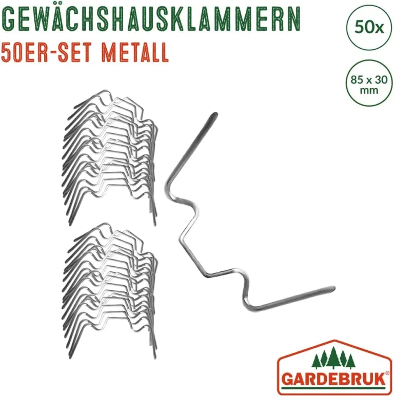 Deuba® Gewächshausklammern rostfrei 50 Stück Hohlkammerplatte Befestigung Gewächshäuser Gewächshausklemmen Zubehör – Bild 4
