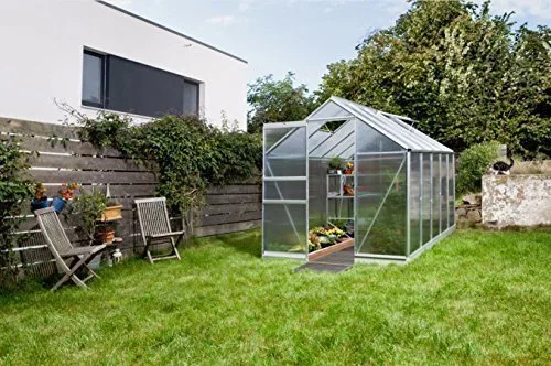 Gartenwelt Riegelsberger Gewächshaus Apollo - Ausführung: 6200 HKP 6 mm Alu, Fläche: ca. 6,2 m², mit 2 Dachfenster, Sockel: 194 x 326 cm - Bild 1