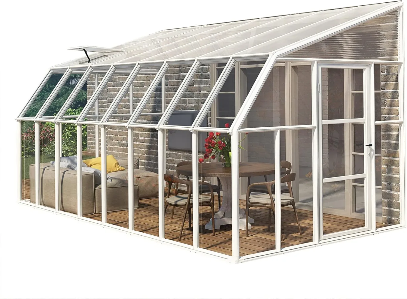 RION Anlehngewächshaus • Sun Room 48 • Kunststoff weiß • 13,11m² - Bild 1