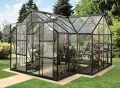 Gartenwelt Riegelsberger Gewächshaus Sirius Orangerie - ESG 3 mm schwarz, Fläche: ca. 13 m², mit 4 Dachfenster, inkl. Stahlfundament 6 cm hoch, Sockel: 3,81 x 3,81 m - Thumbnail 4