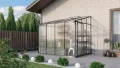 Gartenwelt Riegelsberger Anlehngewächshaus Ida - Ausführung: 5200 HKP 6 mm dunkelgrün, Fläche: ca. 5,2 m², mit 1 Dachfenster, Sockelmaß: 1,90 x 2,54 m - Thumbnail 1