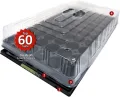 GREEN24 Hydroponik 60 Zimmer-Gewächshaus Profi XL mit automatischer Bewässerung für die Anzucht Zimmer Treibhaus mit Wanne + Kapillarsystem + Topfplatte + Haube - Thumbnail 3