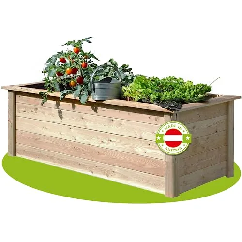4betterdays.com Hochbeet aus Massivholz regionaler Gebirgslärche - inkl. Noppenfolie und Wühlmausgitter - Made in Austria - Hochbeet Holz ohne Frühbeetaufsatz 206x92x80cm – Bild 8