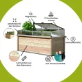 4betterdays.com Hochbeet aus Massivholz regionaler Gebirgslärche - inkl. Noppenfolie und Wühlmausgitter - Made in Austria - Hochbeet Holz inkl. Frühbeetaufsatz 125x92x80cm - Thumbnail 10
