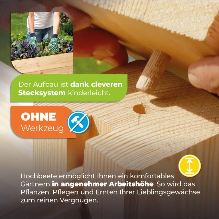Bio Green Balkon-Hochbeet • BHB100 • Holz • 0,60m² [VIDEO] – Bild 5