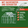Deuba Alu-Gewächshaus Garten-Gewächshaus Treibhaus Pflanzenhaus • 3,7m² • ohne Fundament - Thumbnail 6
