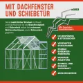 Deuba Alu-Gewächshaus Garten-Gewächshaus Treibhaus Pflanzenhaus • 3,7m² • ohne Fundament - Thumbnail 11