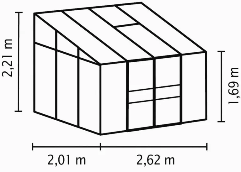 Ida 5200 Alu-Anlehngewächshaus grün HKP 4 mm 5,2 m² incl. Fundament und 1 Dachfenster – Bild 3