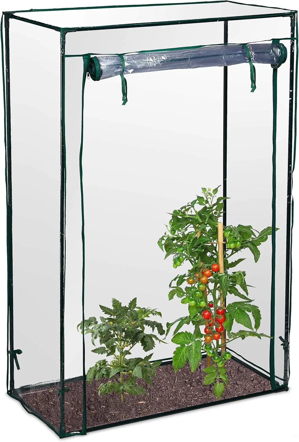 Relaxdays Tomatengewächshaus, Garten, Balkon, Foliengewächshaus Tomaten, HBT 150x100x50cm, Stahl, PVC-Folie, transparent - Bild 1
