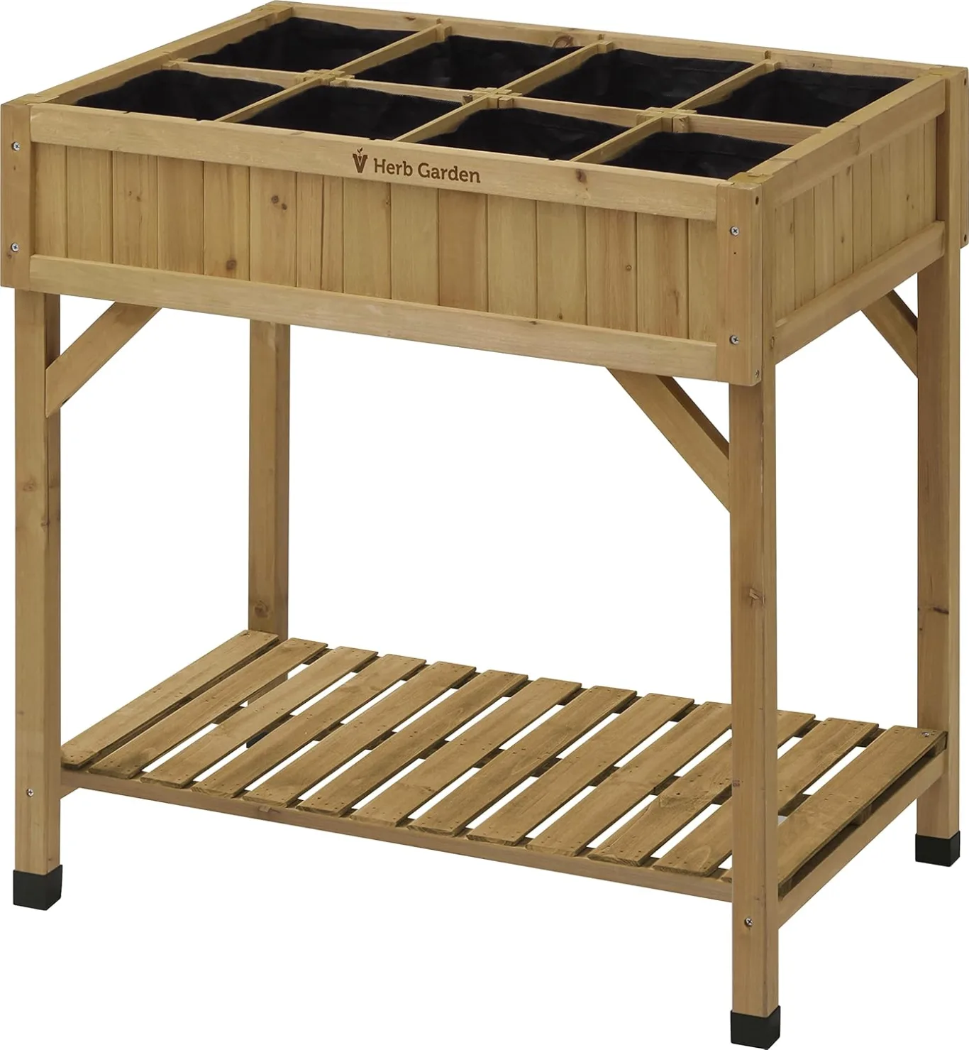 VegTrug® Kräuter Hochbeet - platzsparender Pflanzkasten für Balkon & Terrasse inkl. 8 Pflanztaschen - Frühbeet Kräutergarten 55 L Fassungsvermögen - Natur 78x58x80 cm - Bild 1