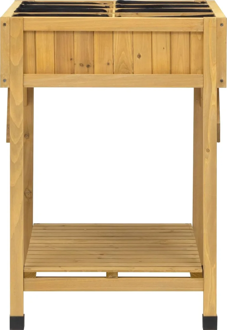 VegTrug® Kräuter Hochbeet - platzsparender Pflanzkasten für Balkon & Terrasse inkl. 8 Pflanztaschen - Frühbeet Kräutergarten 55 L Fassungsvermögen - Natur 78x58x80 cm – Bild 3