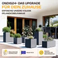 Ondis24 Vulkan Pflanzkübel groß außen Kunststoff 100cm Schiefer Optik Blumentopf mit Wasserspeicher Winterfest anthrazit - Thumbnail 8