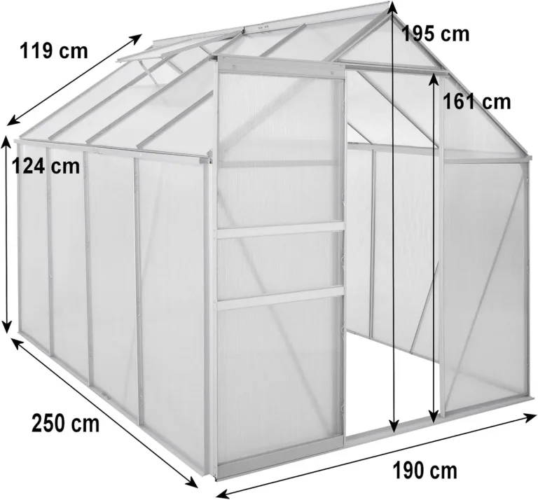 Zelsius Gewächshaus 4,75m² • HKP 6mm • silber – Bild 3