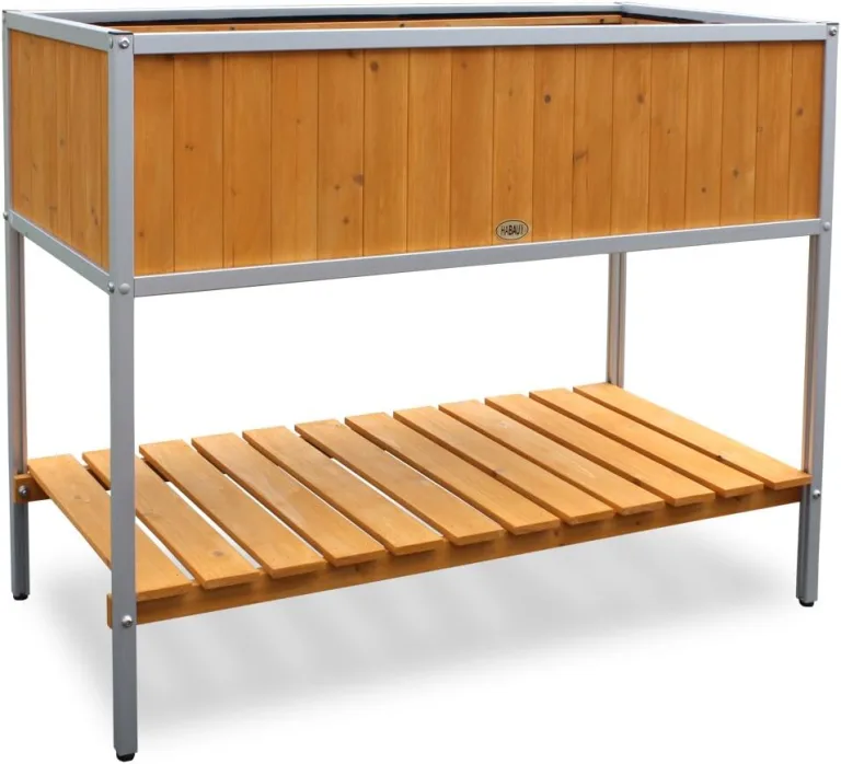 Habau Hochbeet mit Aluminium Rahmen • Holz • 0,62m²