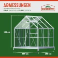 Deuba Alu-Gewächshaus Garten-Gewächshaus Treibhaus Pflanzenhaus • 3,7m² • mit Fundament - Thumbnail 7
