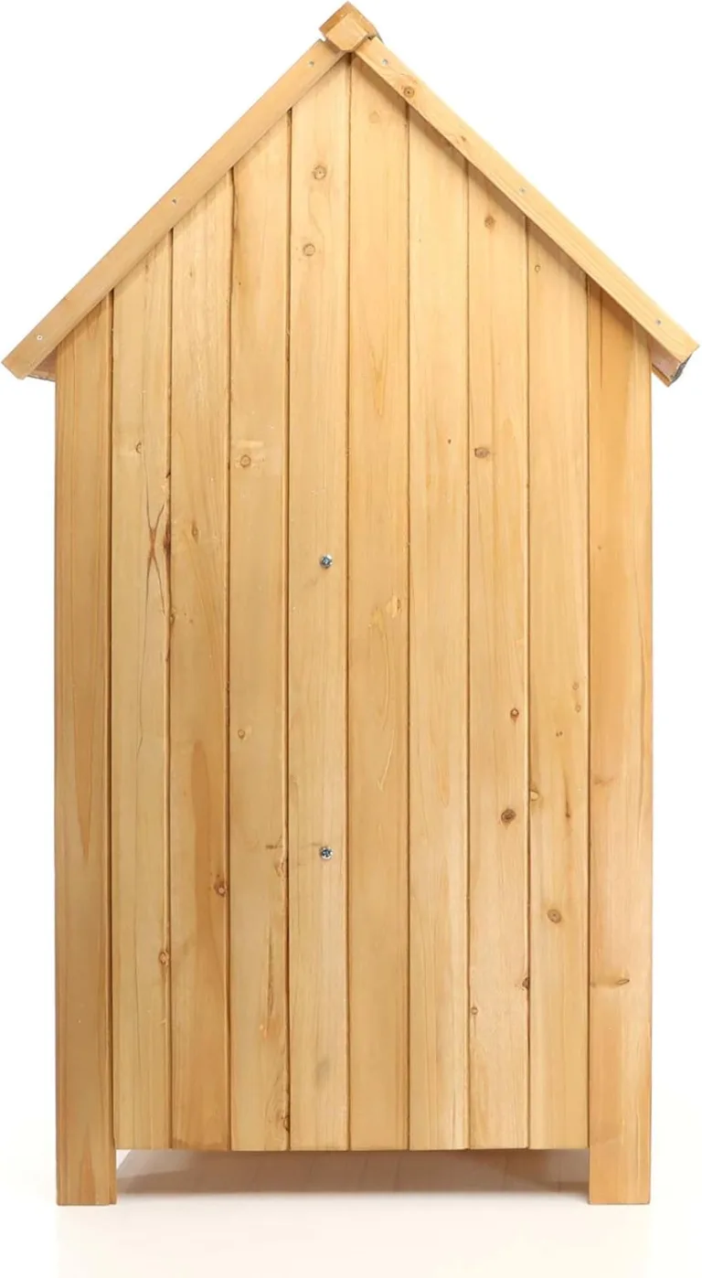 Wiltec Gartenhaus schmal aus Fichtenholz mit Bitumendach 770x540x1370mm für Garten, Terrasse & Balkon Gerätehaus Geräteschuppen Holzhaus Werkzeugschrank – Bild 6
