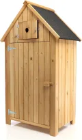 Wiltec Gartenhaus schmal aus Fichtenholz mit Bitumendach 770x540x1370mm für Garten, Terrasse & Balkon Gerätehaus Geräteschuppen Holzhaus Werkzeugschrank - Thumbnail 5