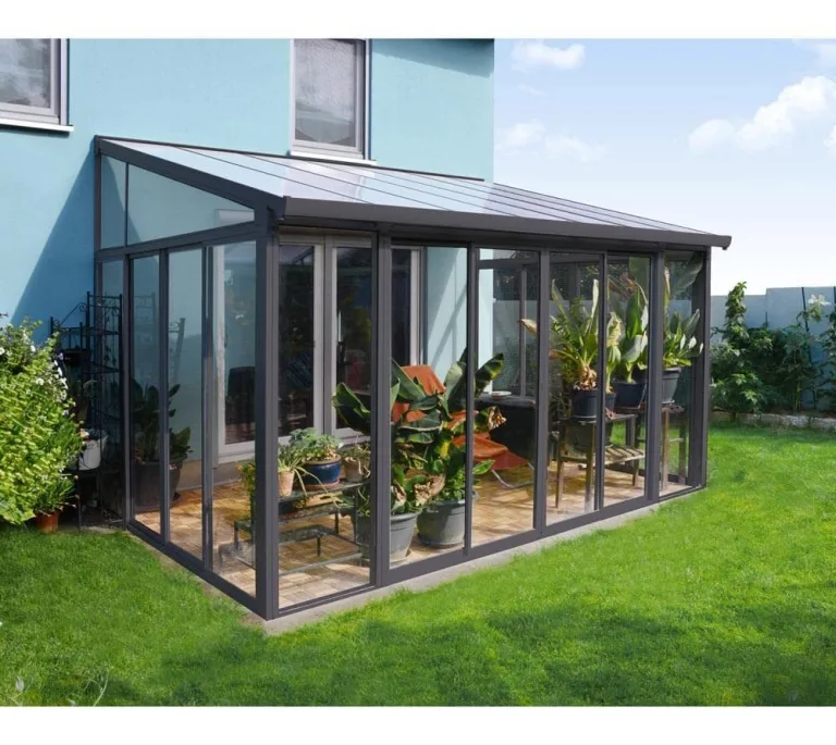 Palram Veranda San Remo Wintergarten, Grau, 295x425x310 cm – Bild 3