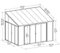 Palram Veranda San Remo Wintergarten, Grau, 295x425x310 cm - Thumbnail 9