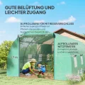 Outsunny Foliengewächshaus Tomatengewächshaus Treibhaus Folientunnel Frühbeet mit Fenster Grün 595 x 300 x 200 cm - Thumbnail 4