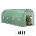 Outsunny Foliengewächshaus Tomatengewächshaus Treibhaus Folientunnel Frühbeet mit Fenster Grün 595 x 300 x 200 cm - Thumbnail 10