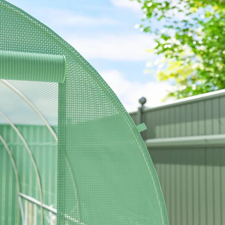 Outsunny Foliengewächshaus Tomatenhaus Pflanzenhaus mit 6 Fenstern 7m² – Bild 9