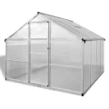 vidaXL 6,05m² Alu Gewächshaus +Grundrahmen Garten Treibhaus Tomatenhaus Frühbeet - Thumbnail 8