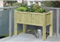 Gartenwelt Riegelsberger Premium Frühbeet Gemüsebeet Kräuterbeet 119x80xH21/30 cm aus Lärchenholz Hochbeetaufsatz - Thumbnail 4