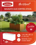 bellissa - Hochbeet Metall PANNELLO – großer modularer Cortenstahl Pflanzkübel (116 x 80 x 80 cm) – wetterfest & erweiterbar mit natürlicher Rostpatina – für Kräuter und Gemüse in Garten & Terrasse - Thumbnail 2