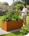 bellissa - Hochbeet Metall PANNELLO – großer modularer Cortenstahl Pflanzkübel (116 x 80 x 80 cm) – wetterfest & erweiterbar mit natürlicher Rostpatina – für Kräuter und Gemüse in Garten & Terrasse - Thumbnail 1