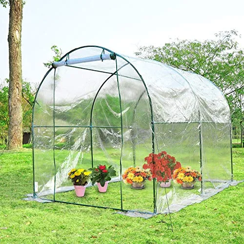Outsunny Gewächshaus Foliengewächshaus Treibhaus Frühbeet Tomatenhaus Pflanzenhaus 250 x 200 x 200 cm – Bild 10