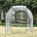 Outsunny Foliengewächshaus Tomatenhaus Pflanzenhaus aus PVC mit Runddach 7m² - Thumbnail 5