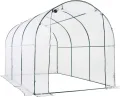 Outsunny Foliengewächshaus Tomatenhaus Pflanzenhaus aus PVC mit Runddach 7m² - Thumbnail 1