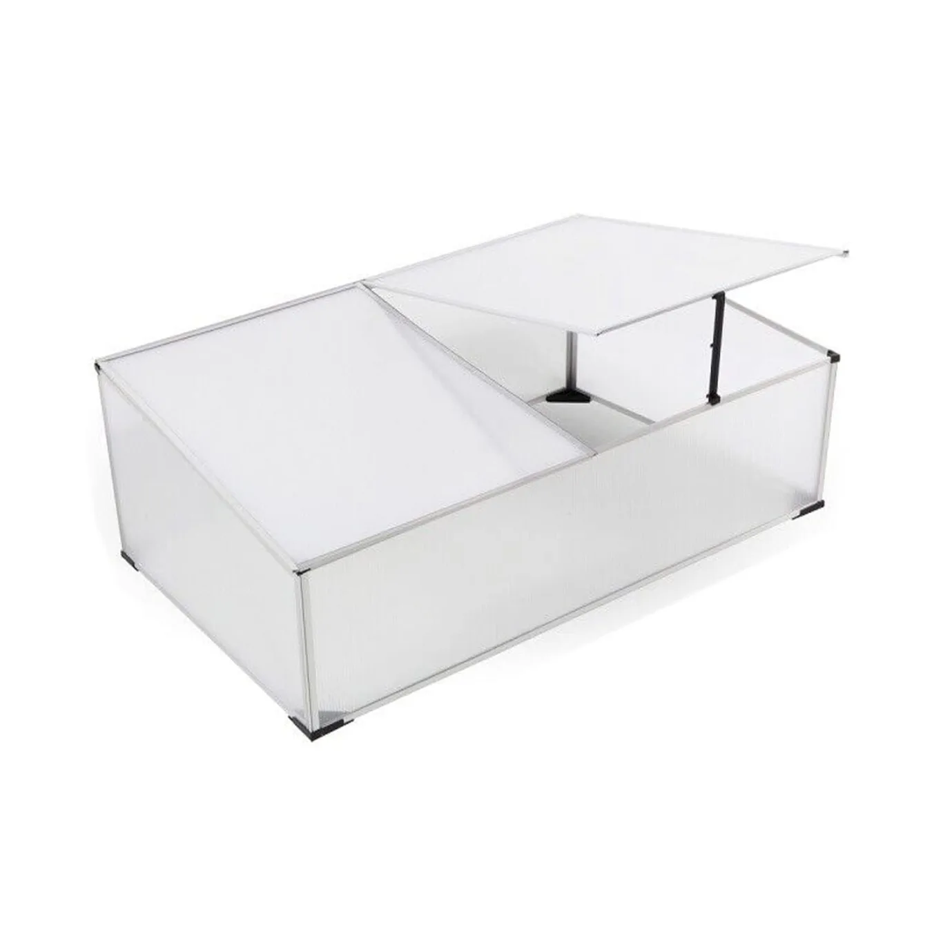 Profi - Frühbeet mit Alurahmen - 120X80X30/40CM - aus Polycarbonat - Gewächshaus aus Aluminium - Frühbeetkasten - Treibhaus - Bild 1