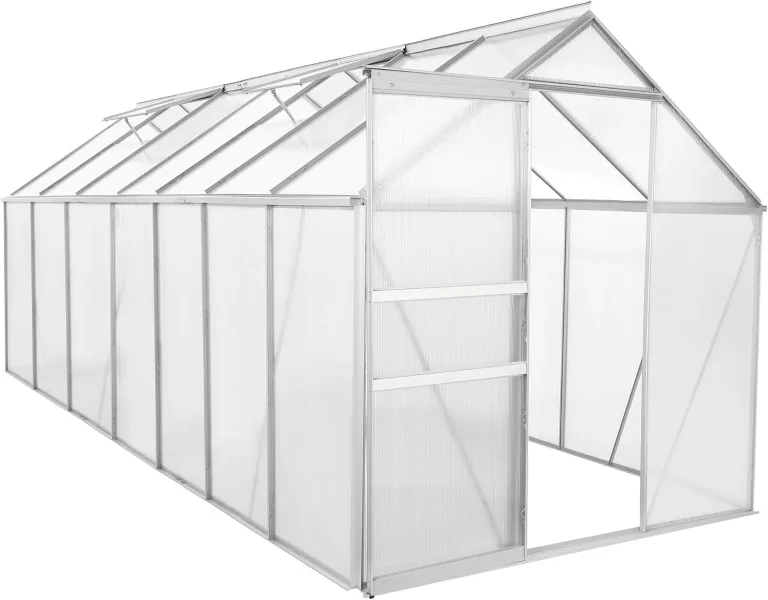 Zelsius Aluminium Gewächshaus 430 x 190 cm | 6 mm Hohlkammerplatten, UV-beständig, Winterfest | Treibhaus, Pflanzenhaus, Tomatenhaus, Frühbeet, Anbau Gewächshaus, Tomatengewächshaus, Gartenhaus – Bild 1