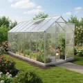 Zelsius Aluminium Gewächshaus 430 x 190 cm | 6 mm Hohlkammerplatten, UV-beständig, Winterfest | Treibhaus, Pflanzenhaus, Tomatenhaus, Frühbeet, Anbau Gewächshaus, Tomatengewächshaus, Gartenhaus - Thumbnail 2
