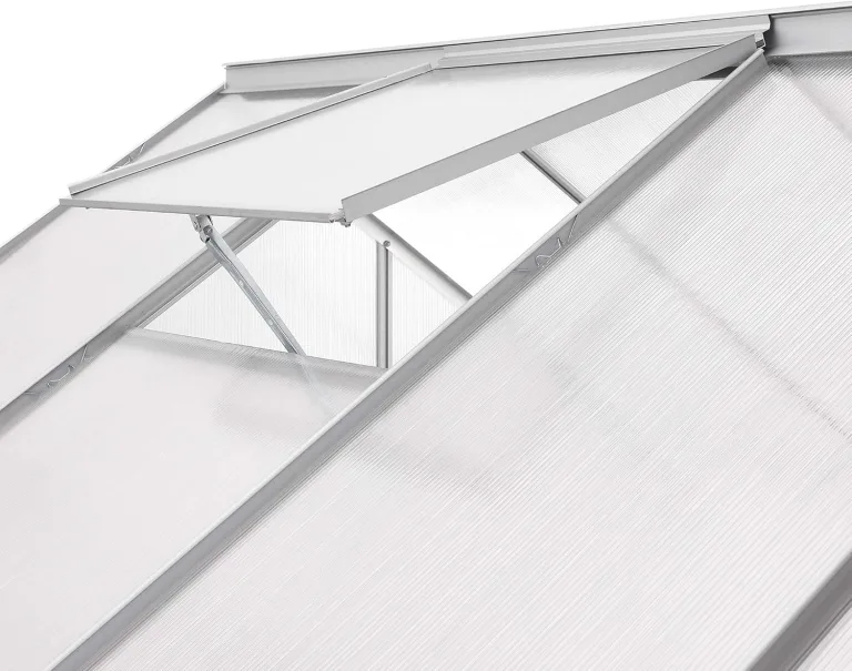 Zelsius Gewächshaus 8,17m² mit Fundament • HKP 6mm • silber – Bild 7