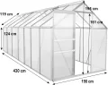 Zelsius Aluminium Gewächshaus für den Garten | inklusive Fundament | 430 x 190 cm | 6 mm Platten | Vielseitig nutzbar als Treibhaus, Tomatenhaus, Frühbeet und Pflanzenhaus - Thumbnail 3