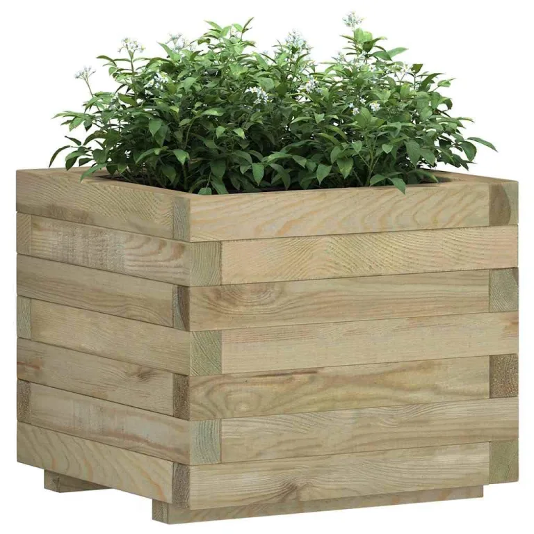 vidaXL Holz Hochbeet 50x50cm Pflanzkübel Blumenkasten Blumentopf Blumenkübel – Bild 4