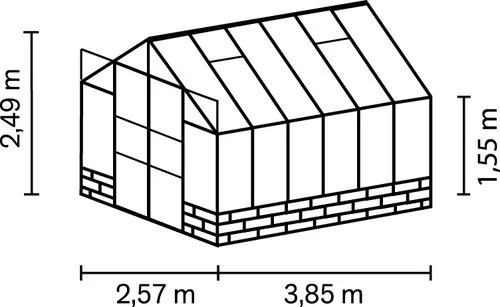 Vitavia Gewächshaus "Cassandra 9900" inkl. Sockelmauer (sand, Sockelfarbe: Siola Sandstein) – Bild 3