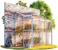 Deuba Anlehngewächshaus Alu-Gewächshaus • 2,44m² • mit Fundament - Thumbnail 1
