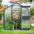 Beckmann Alu-Gewächshaus • Allgäu U6-D-AE • anthrazit • 6,38m² - Thumbnail 5