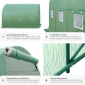 TecTake Gewächshaus Foliengewächshaus Folientunnel ca. 7m² | 6 Fenster mit Fliegenschutzgitter | inkl. Spannschnüre und Metallheringe - Thumbnail 5