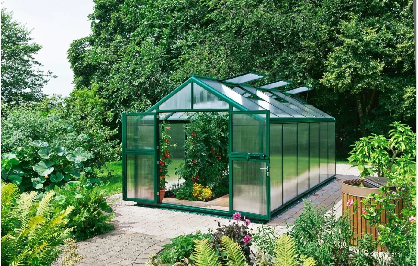 Beckmann Alu-Gewächshaus • Allplanta 8 • grün • 18,18m² - Bild 1