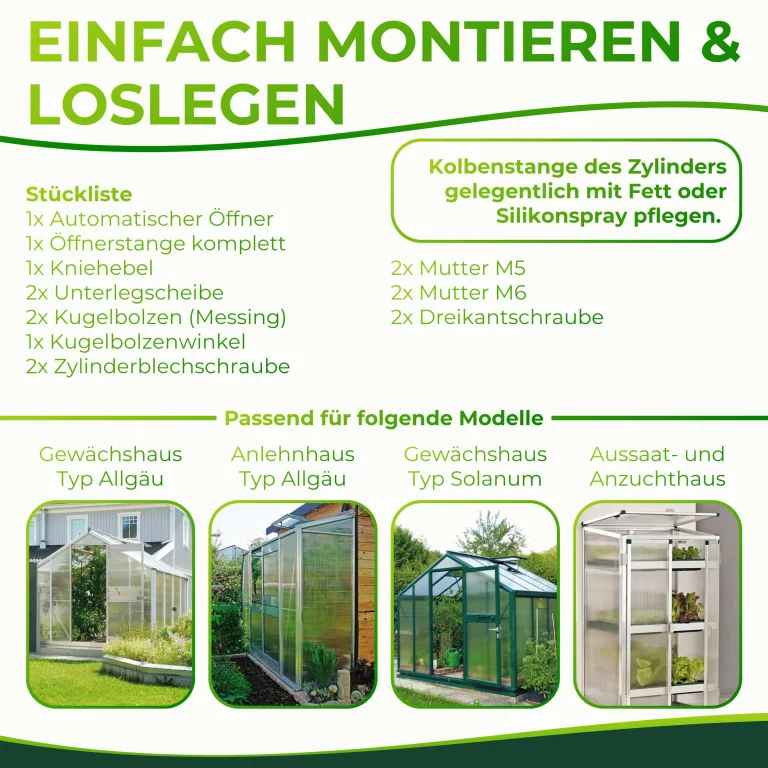Beckmann automatischer Fensteröffner Gewächshaus ohne Strom Fensterheber ÖFA [7kg Hubkraft] Anthrazit I für Dachfenster I Gewächshaus Zubehör I Gewächshausfensteröffner I Fenster Öffner I automatisch – Bild 7