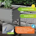 Bio Green Metall-Hochbeet „Freising L“ für Balkon und Terrasse | Pflanzkasten für Gemüse und Blumen | verzinkter Stahl, rostfrei | 40 Liter | B 60 x T 30 x H 80 cm - Thumbnail 4