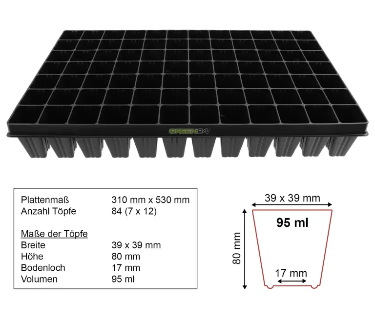 GREEN24 Anzucht-System 84WT Zimmer-Gewächshaus XXL Profi mit automatischer Bewässerung für die Anzucht Zimmer Treibhaus mit Wasser-Wanne + Kapillarsystem + Topfplatte + Haube + Töpfe – Bild 6
